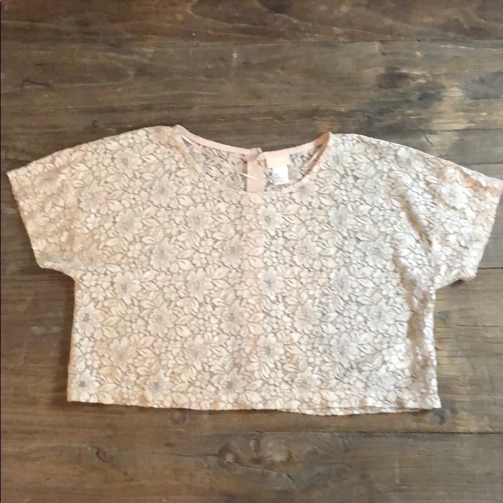 H & M Beige Lace Crop US Size 6 S/M